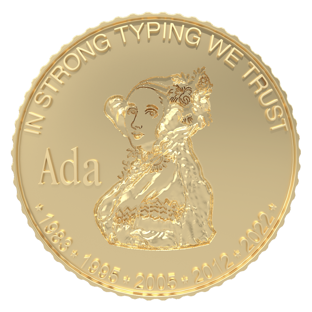 Ada 1983-2022 3D Golden Coin !